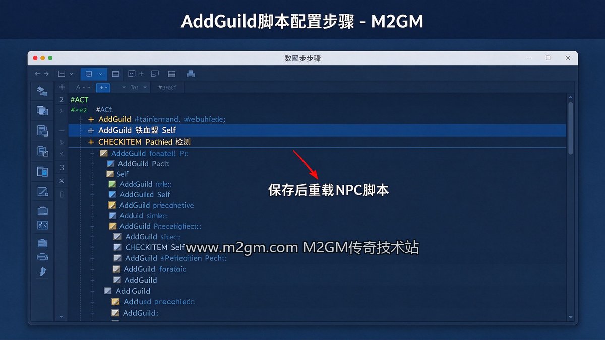 996引擎AddGuild命令用法详解脚本配置示意图 - M2GM