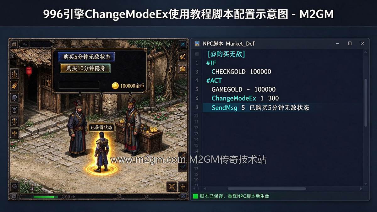 996引擎ChangeModeEx使用教程脚本配置示意图 - M2GM