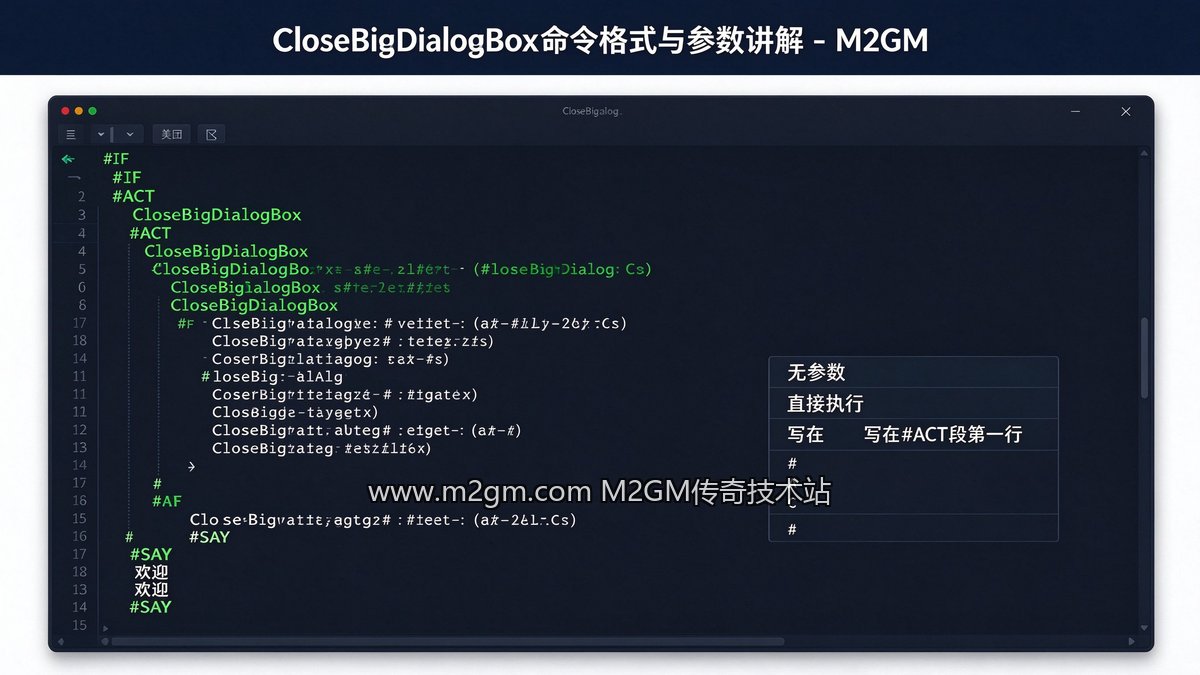 996引擎CloseBigDialogBox关闭大对话框模式脚本教程内容示意图 - M2GM 996引擎CloseBigDialogBox关闭大对话框模式脚本教程内容示意图 - M2GM