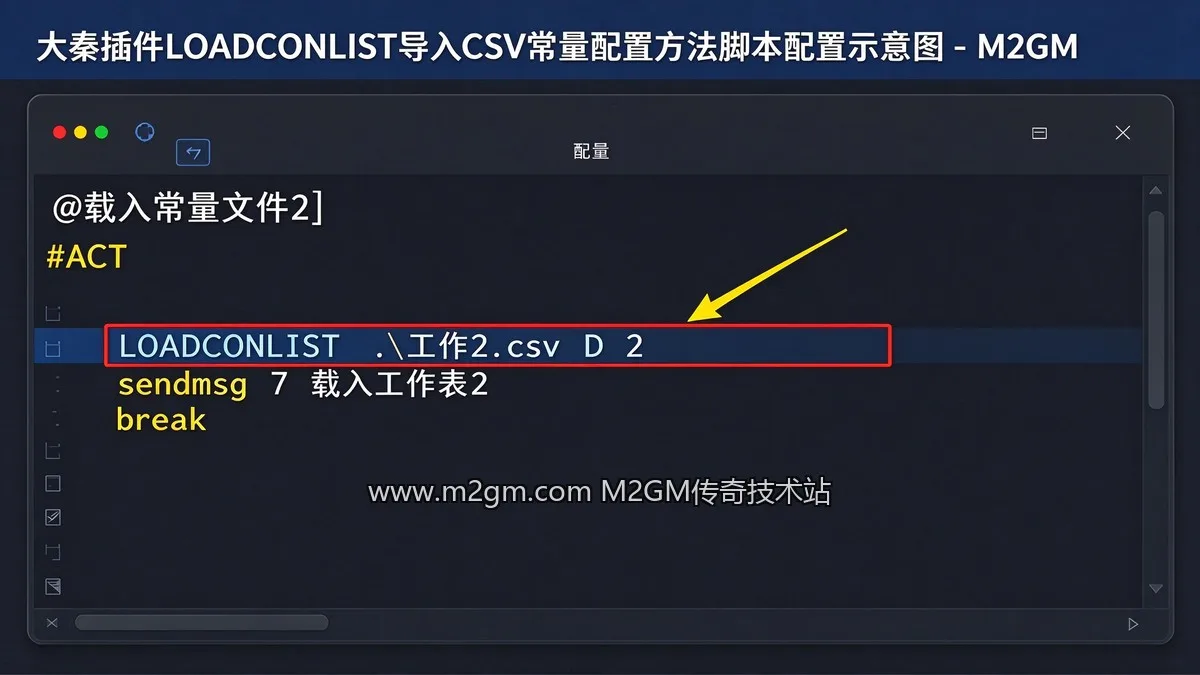 大秦插件LOADCONLIST导入CSV常量配置方法脚本配置示意图 - M2GM 大秦插件LOADCONLIST导入CSV常量配置方法脚本配置示意图 - M2GM