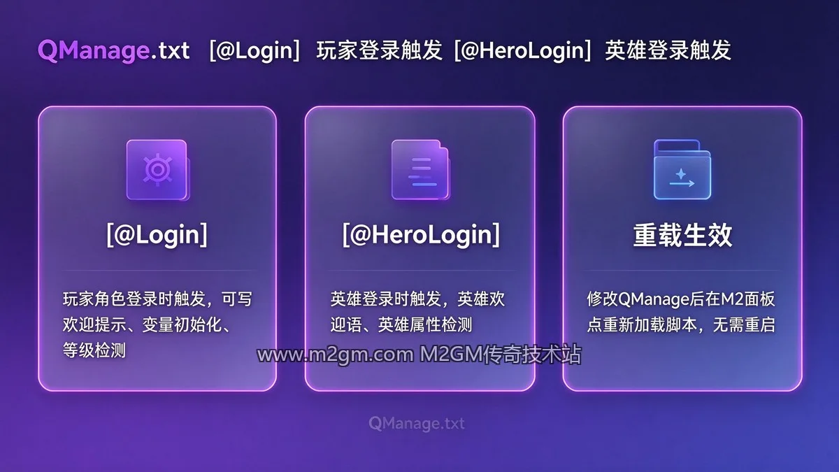 登录脚本命令内容示意图 - M2GM