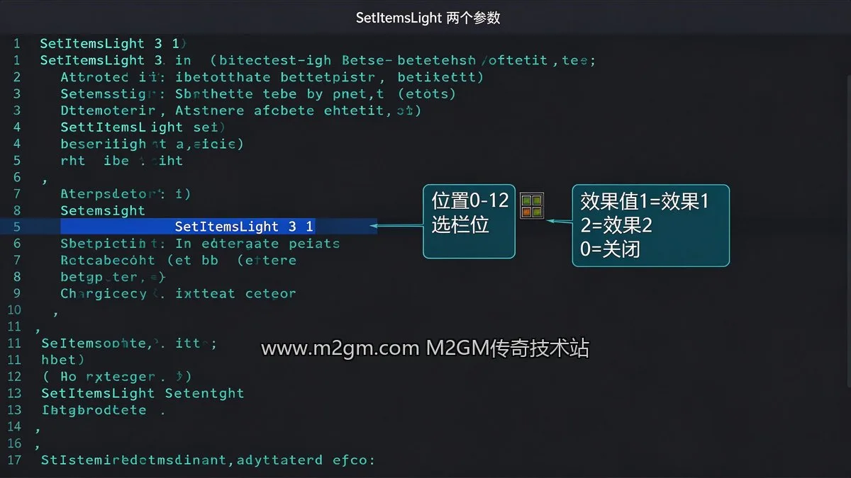 996引擎SetItemsLight装备发光脚本教程内容示意图 - M2GM