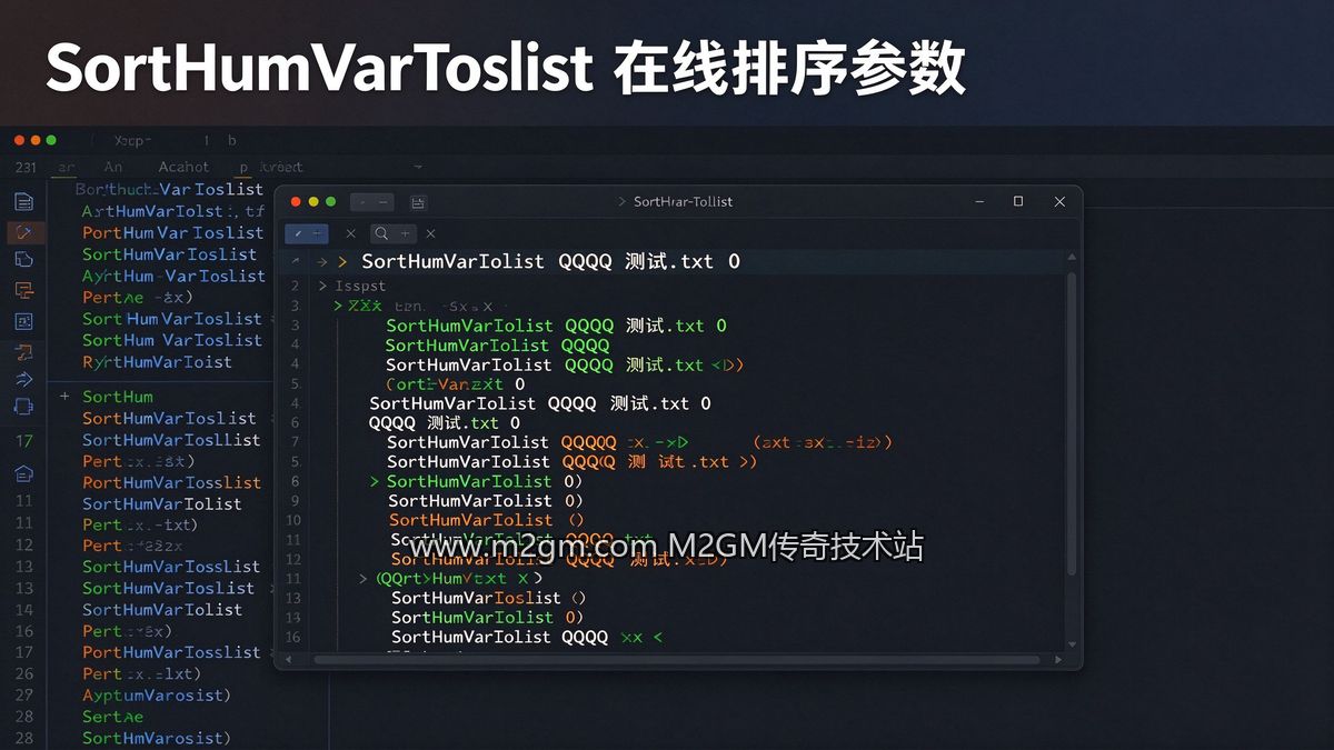 996引擎SortHumVarToList命令用法详解内容示意图 - M2GM 996引擎SortHumVarToList命令用法详解内容示意图 - M2GM