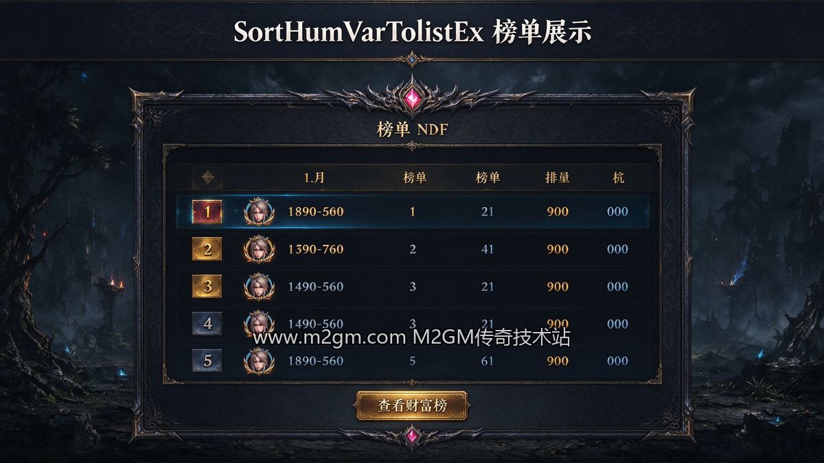 996引擎SortHumVarToListEx排序人物自定义变量脚本教程脚本配置示意图 - M2GM