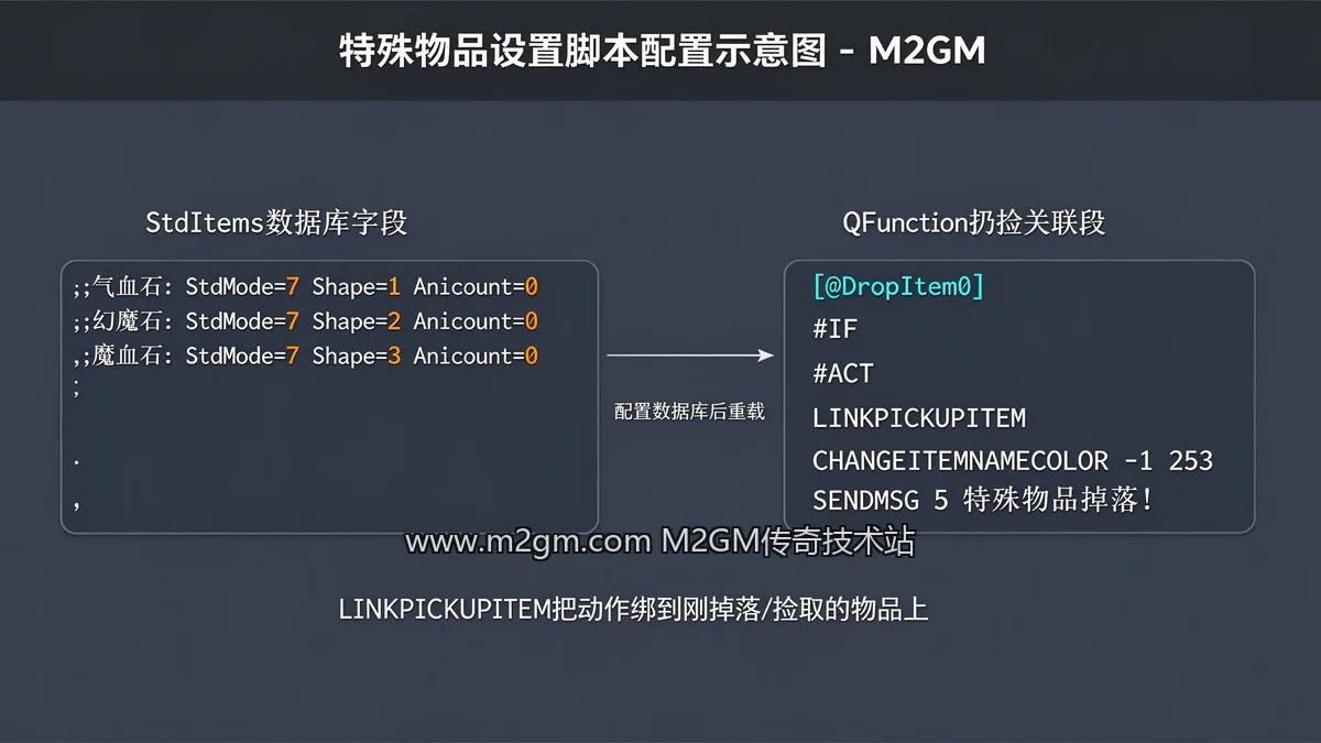 特殊物品设置脚本配置示意图 - M2GM 特殊物品设置脚本配置示意图 - M2GM