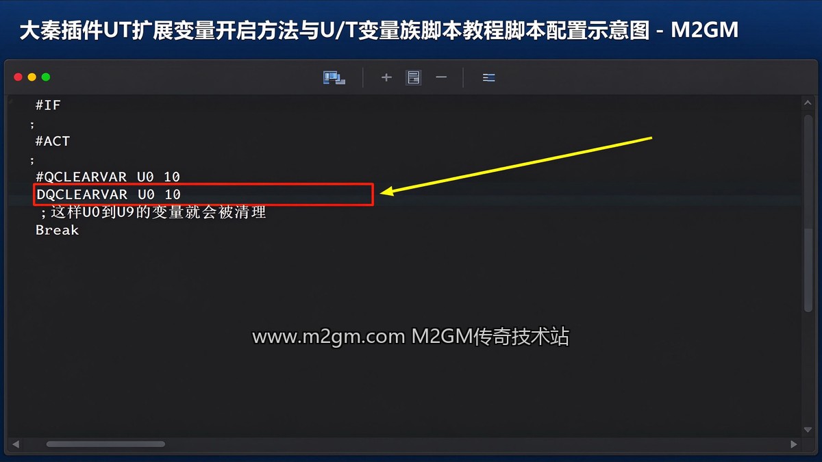 大秦插件UT扩展变量怎么开?U/T变量族开启方法脚本教程脚本配置示意图 - M2GM 大秦插件UT扩展变量怎么开?U/T变量族开启方法脚本教程脚本配置示意图 - M2GM