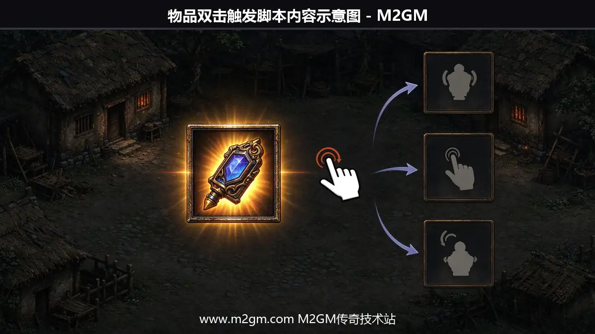 物品双击触发脚本内容示意图 - M2GM
