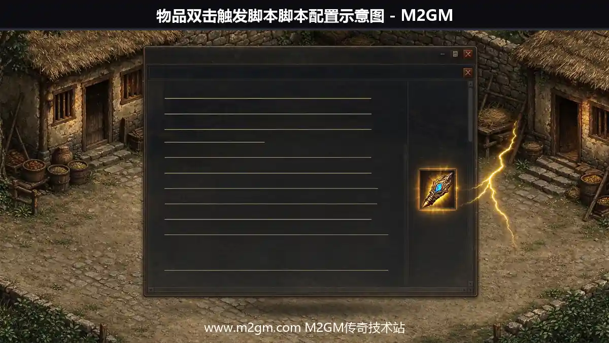 物品双击触发脚本脚本配置示意图 - M2GM
