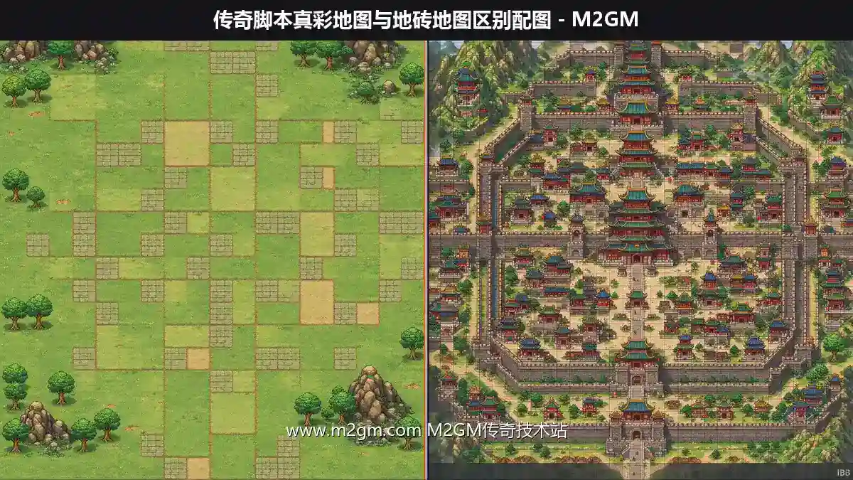 传奇真彩地图与地砖地图区别详解三种地图制作方式对比